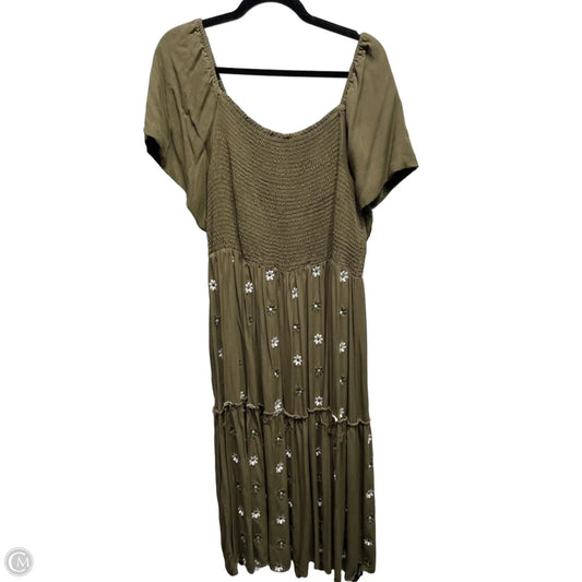Dress Casual Midi By LEIA CO In Green, Size: Xl