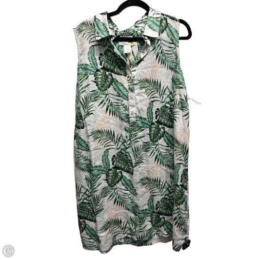 Dress Casual Short By C And C In Green & White, Size: 2x