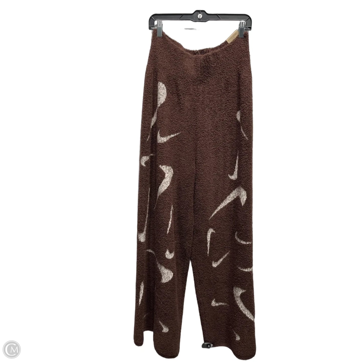 Pants Wide Leg By Nike Apparel In Brown & White, Size: L