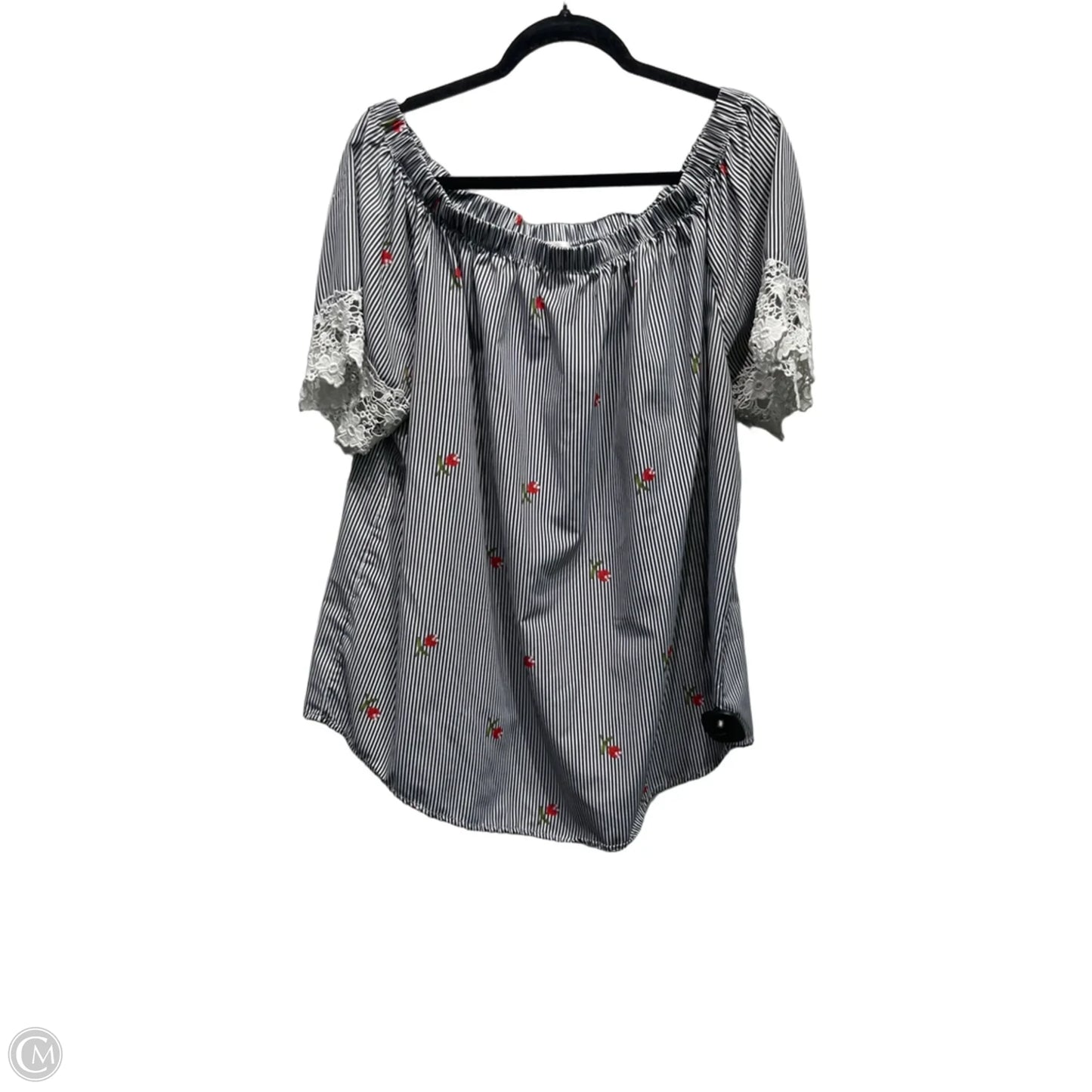 Top Short Sleeve By ROOMMATES In Black & Red, Size: 3x