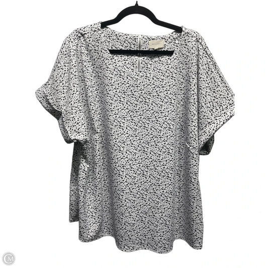 Top Short Sleeve By Melloday In Black & White, Size: 2x