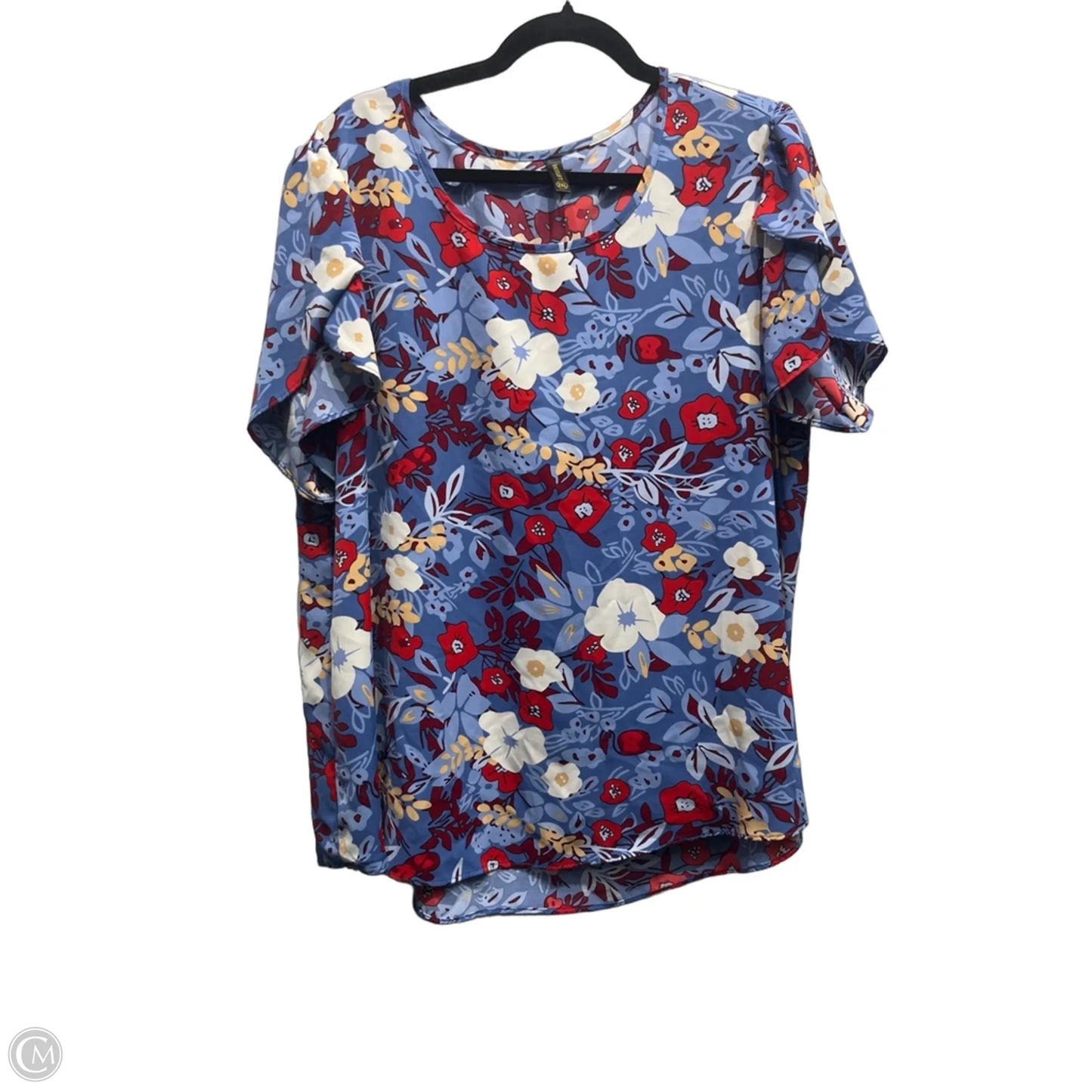 Top Short Sleeve By HOTGIFT In Blue & Red, Size: 2x