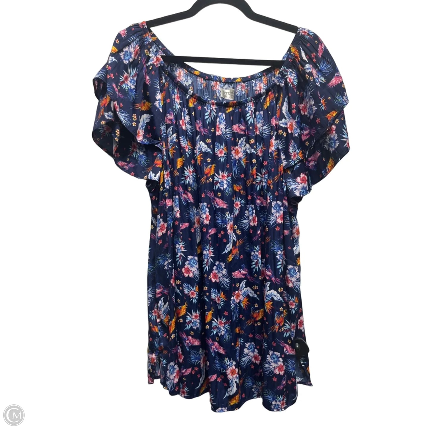 Top Short Sleeve By Terra & Sky In Blue & Pink, Size: 2x
