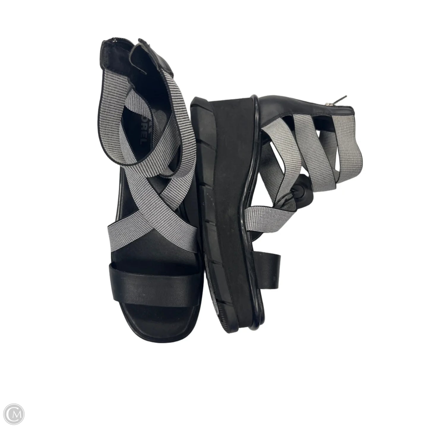 Sandals Heels Wedge By Sorel In Black, Size: 8.5