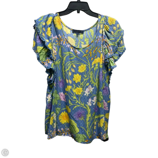 Top Short Sleeve By Rachel Roy In Blue & Green, Size: 2x