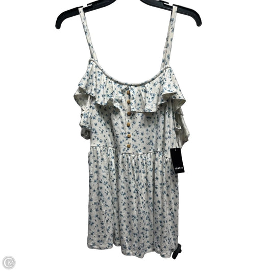 Top Sleeveless By Torrid In Blue & White, Size: 1x