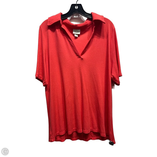 Top Short Sleeve By Ava & Viv In Orange, Size: 1x
