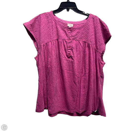 Top Short Sleeve By Logo In Purple, Size: 1x