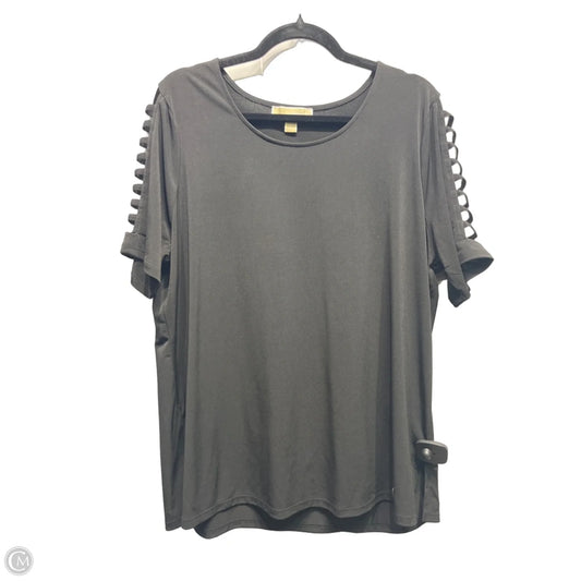 Top Short Sleeve By Michael By Michael Kors In Black, Size: 1x