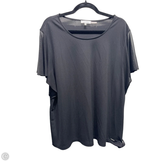 Top Short Sleeve By Calvin Klein In Black, Size: 1x