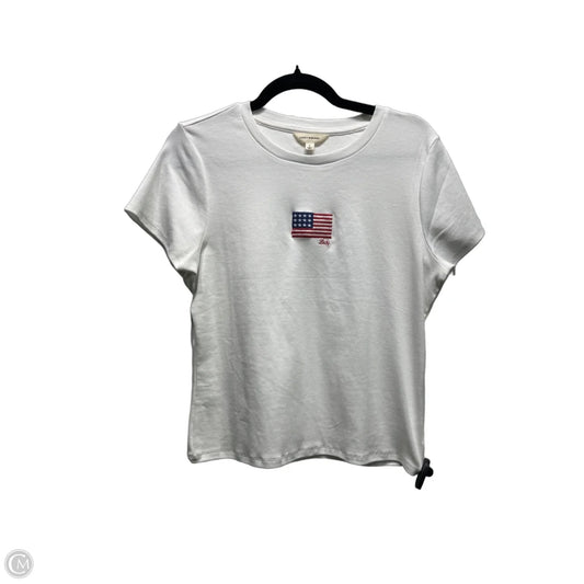 Top Short Sleeve Basic By Lucky Brand In Red & White, Size: L