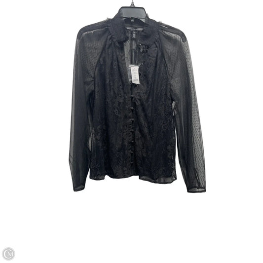 Blouse Long Sleeve By White House Black Market In Black, Size: 10