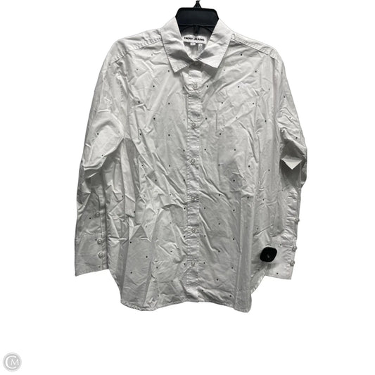 Top Long Sleeve By Dkny In White, Size: S