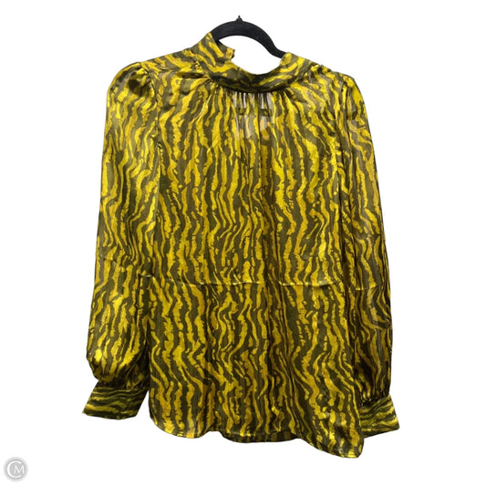 Blouse Long Sleeve By H&m In Yellow, Size: M