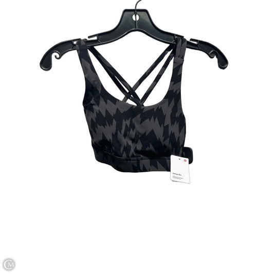 Athletic Bra By Lululemon In Black & Grey, Size: 2