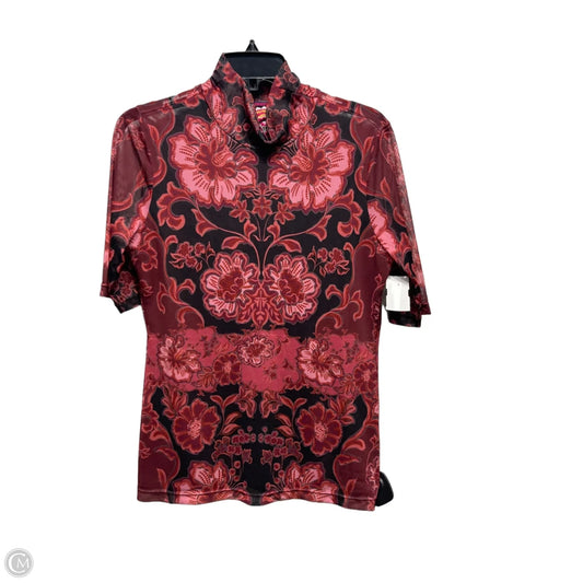 Top Short Sleeve By Johnny Was In Black & Red, Size: M