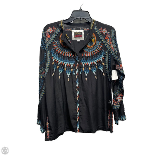 Top Long Sleeve By Johnny Was In Blue & Orange, Size: S