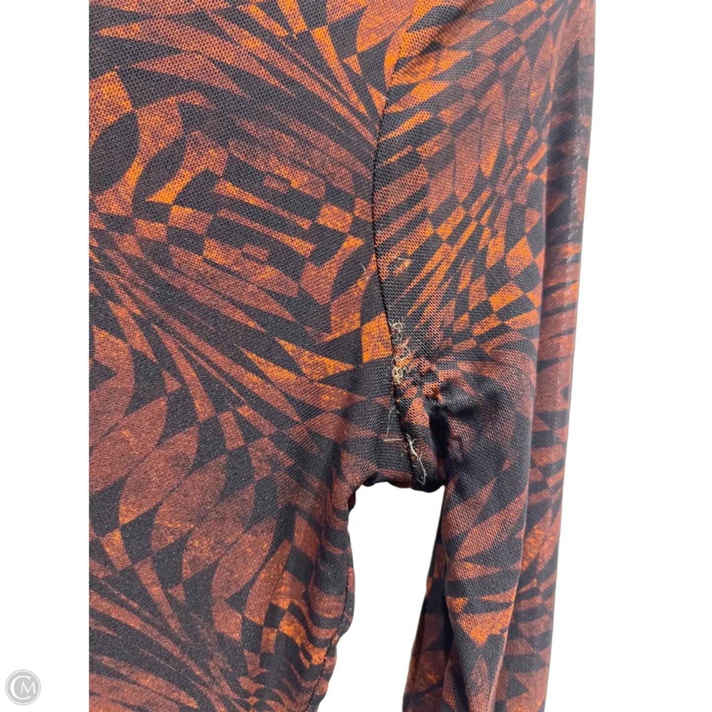 Top Long Sleeve By Johnny Was In Black & Orange, Size: M