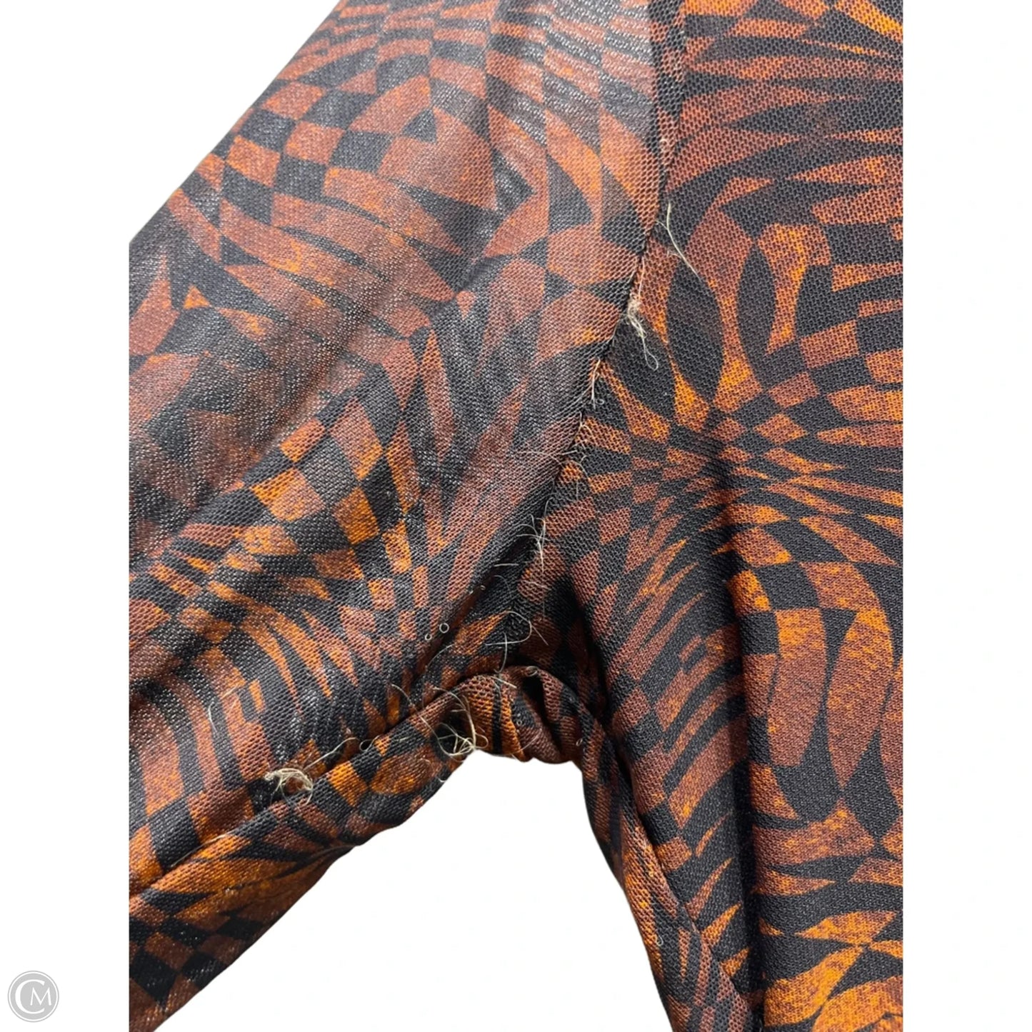 Top Long Sleeve By Johnny Was In Black & Orange, Size: M