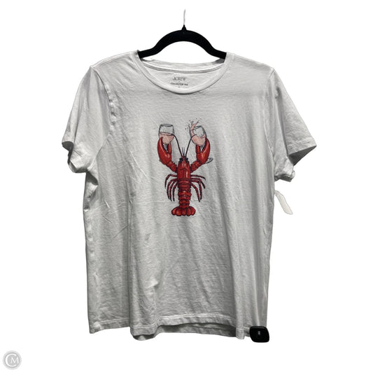 Top Short Sleeve Basic By J. Crew In Red & White, Size: L