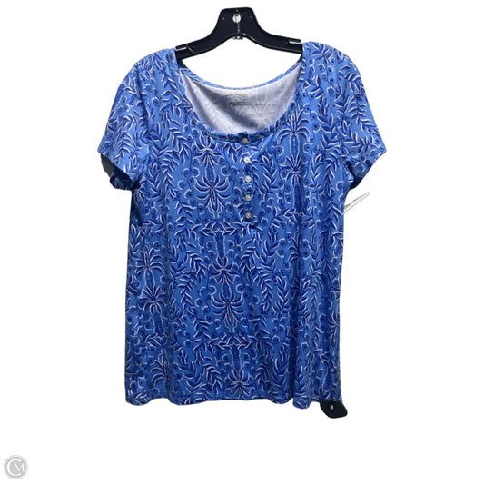Top Short Sleeve Designer By Lilly Pulitzer In Blue, Size: M