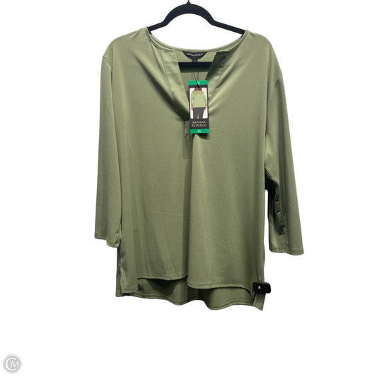Top Long Sleeve By Banana Republic In Green, Size: Xl