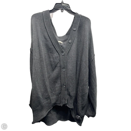 Sweater Cardigan By Pol In Grey, Size: 3x
