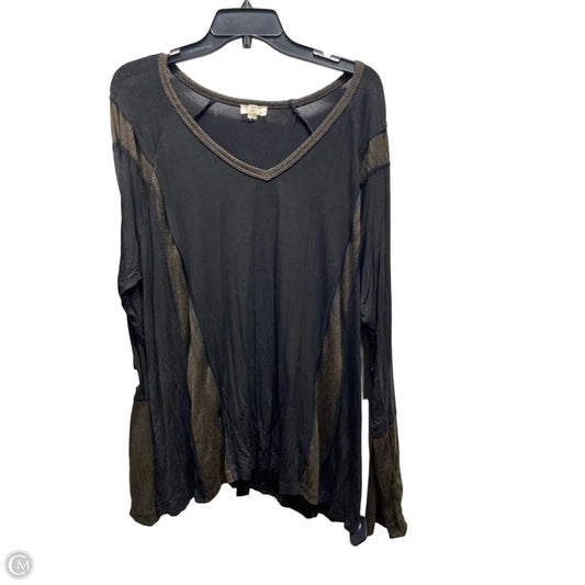 Top Long Sleeve By Pol In Black, Size: 3x
