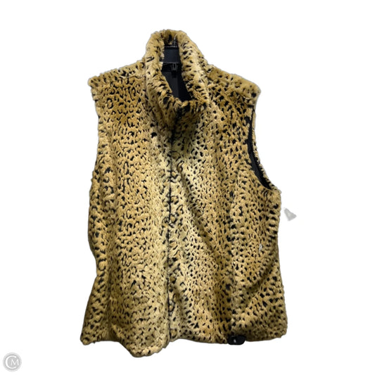 Vest Faux Fur & Sherpa By Clothes Mentor In Black & Tan, Size: Xxl
