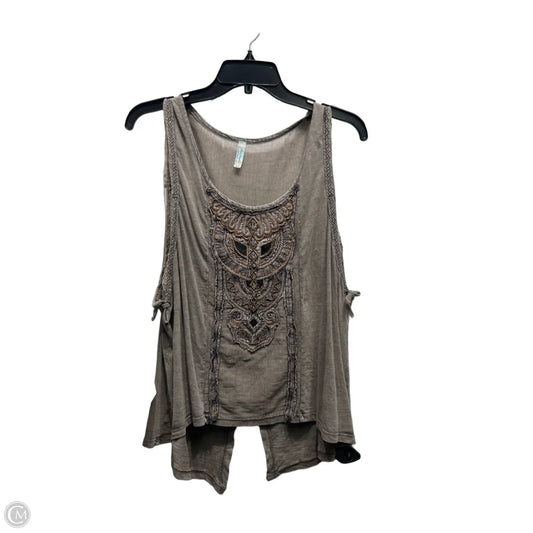 Top Sleeveless By Free People In Taupe, Size: M