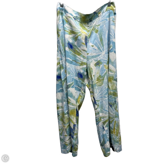 Pants Linen By Dash In Blue & Green, Size: Xl