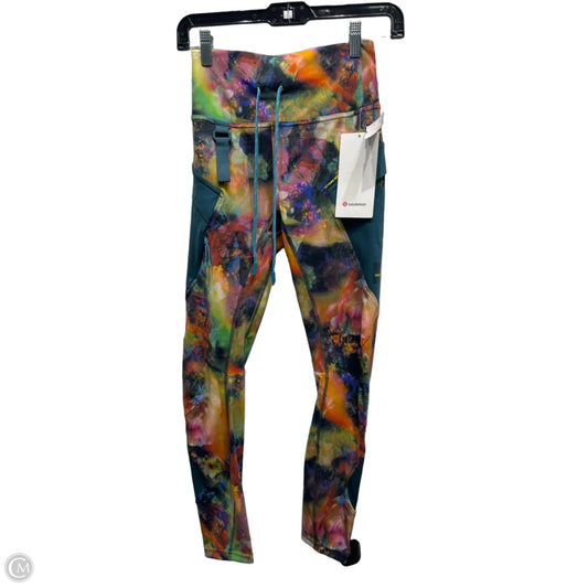 Athletic Leggings By Lululemon In Green & Orange, Size: 4