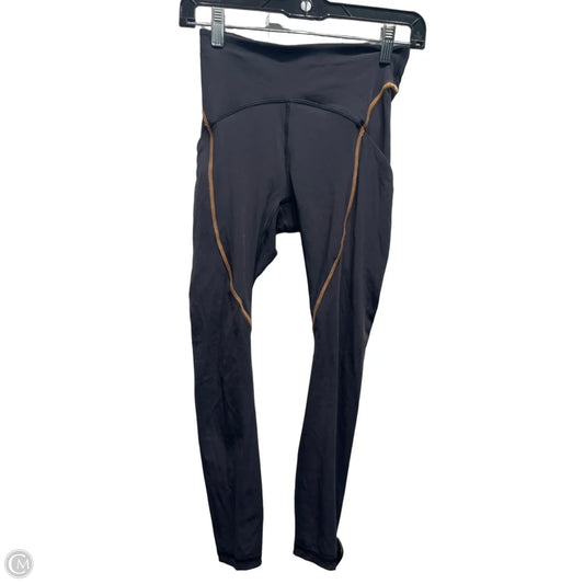 Athletic Leggings By Lululemon In Black & Orange, Size: 4