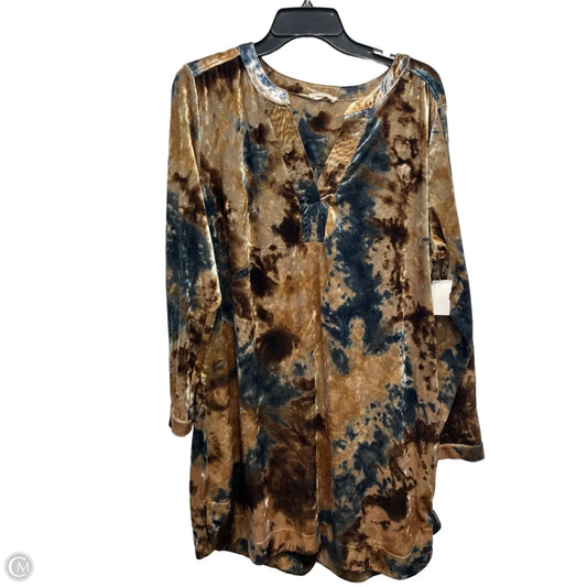Dress Casual Short By Kori America In Blue & Tan, Size: L