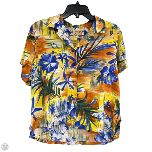 Top Short Sleeve By Jams World In Blue & Orange, Size: L
