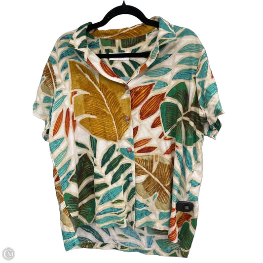 Top Short Sleeve By Jams World In Brown & Green, Size: L