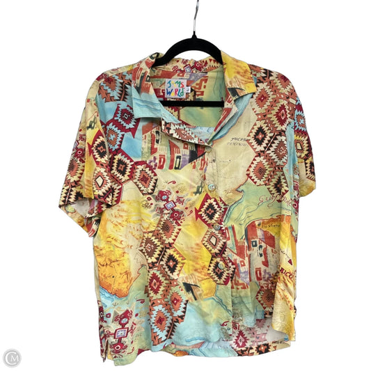 Top Short Sleeve By Jams World In Red & Yellow, Size: L