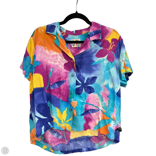Top Short Sleeve By Jams World In Blue & Orange, Size: L