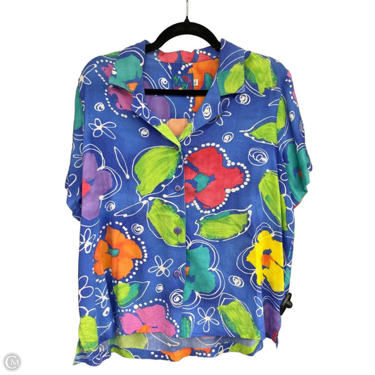 Top Short Sleeve By Jams World In Blue & Green, Size: L