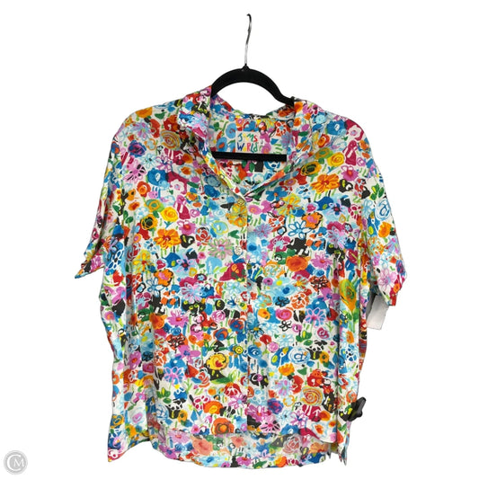 Top Short Sleeve By Jams World In Blue & Pink, Size: L