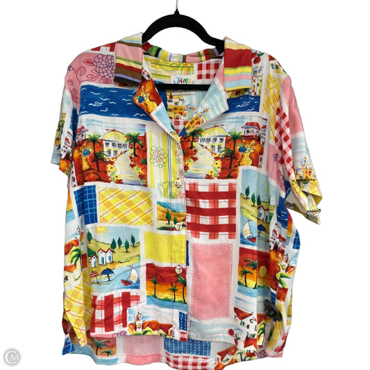 Top Short Sleeve By Jams World In Red & Yellow, Size: Xl