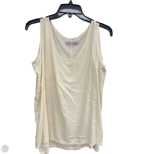 Top Sleeveless By Jams World In Yellow, Size: L