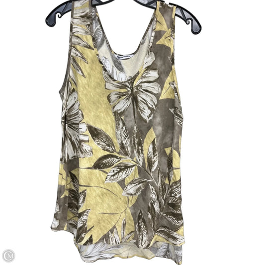 Top Sleeveless By Jams World In Brown & Yellow, Size: Xl