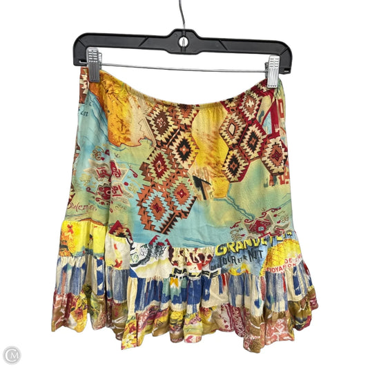 Skirt Mini & Short By Jams World In Blue & Yellow, Size: L