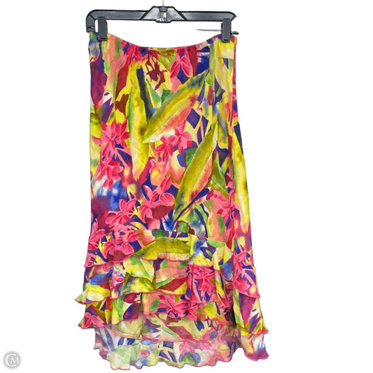 Skirt Midi By Jams World In Pink & Yellow, Size: L