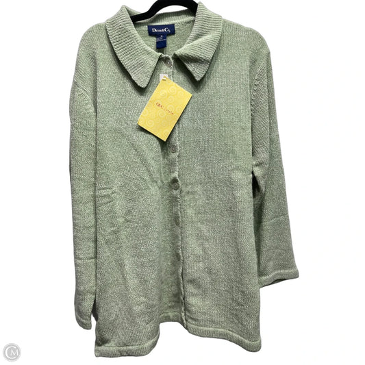Sweater Cardigan By Denim And Co Qvc In Green, Size: 1x