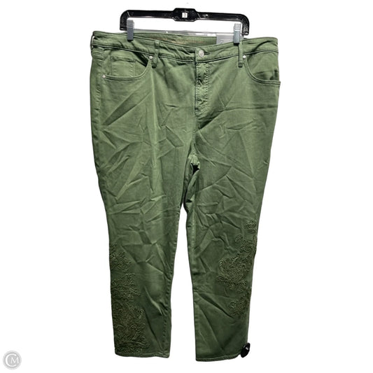 Jeans Straight By Chicos In Green Denim, Size: 18