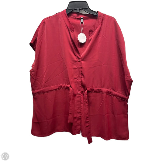 Top Short Sleeve By CICI BIRD In Maroon, Size: 2x
