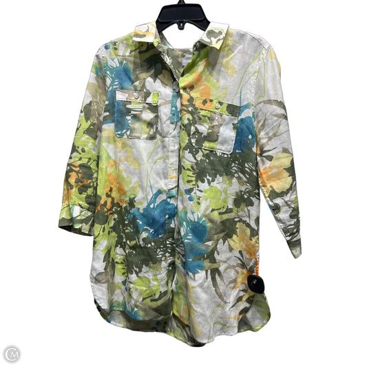 Top Long Sleeve By Chicos In Blue & Yellow, Size: M