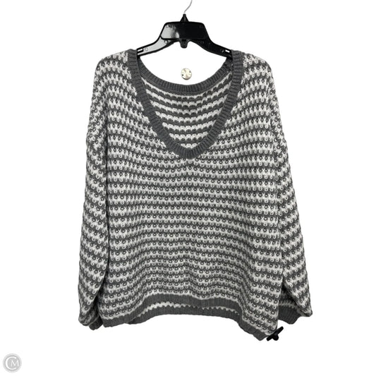 Sweater By Cme In Grey & White, Size: L
